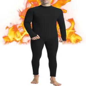 런히트 남성 보온 속옷 세트 플리스 안감 롱 존스 셔츠 및 바지 기본 레이어 추운 날씨