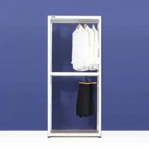 상하 2단 행거 조립 앵글 슈랙 800_500_2100 4단 화이 D5821W4H2