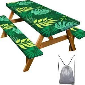 피크닉 테이블 커버 벤치 포함 캠핑 필수품 방수 방풍 테이블보 드로스트링 백 맞춤형 직사각형 및 시트