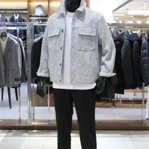 바쏘 25 NEW 트렌디 오버핏 트위드 트러커 자켓 점퍼 라이트그레이