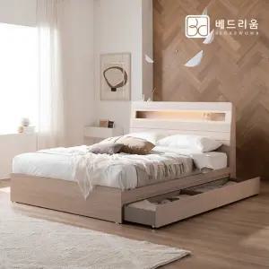 [베드리움] NEW 스마트메이트 편백 LED 수납침대(SS)+릴렉서 유로탑(M.H)