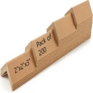 3인치 x 2인치 12Ga - 200매/팩 골판지 가장자리 보호대 배송 및 포장용 V-보드 팔레트용 코너