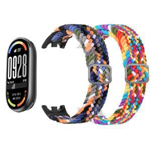 샤오미 미밴드 10용 나일론 솔로 루프 스트랩, 땋은 탄성 스트레치 시계줄, 9 8 mi band9 NFC 호환