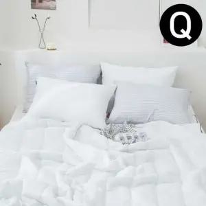 리플 순면 여름 이불 패드세트 퀸 패드 화이트 라이스
