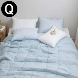 여름 간절기 이불 베개커버세트 퀸 Q (블루) 퀸이불베개세트