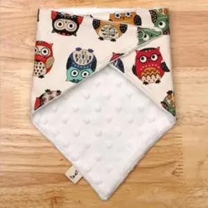 유아스카프 국내제작 극세사 스노우빕 부엉이 턱받이 스카프빕