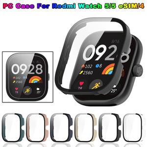 샤오미 레드미 워치 5 4용 PC 케이스 강화유리 스크래치 방지 필름 범퍼 보호 커버 eSIM 유리 포함)