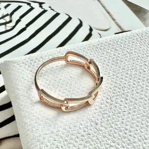 사슬 꼬임 반지 포인트 18k 골드 7호