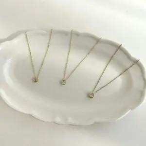 기본 큐빅 14k 18k 데일리 목걸이14k대로즈골드