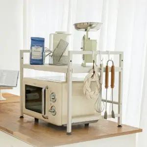 2단 철제 전자레인지 선반 틈새수납 전자레인지선반 전자레인지받침대 전자레인지2단선반