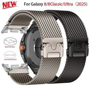 갤럭시 시계 8/8 클래식 46mm 스테인레스 스틸 밴드 울트라 2025 스마트 워치 액세서리 용 밀라노 메탈 스
