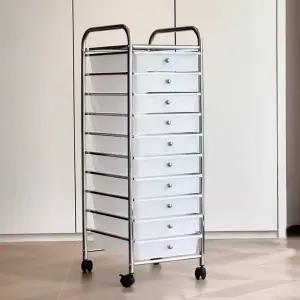 플라스틱서랍장 미용실 이동식 모듈 흰색 10단 무광 캐비닛 정리함 서랍 서랍형