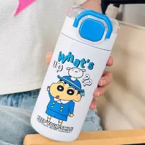 휴대용보틀 피규어 텀블러 컬러풀 짱구 빨대 물컵 560ml-화이트 [mF87E72]