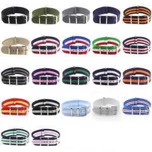 16mm18mm 20mm 나일론 카키 스포츠 브랜드 패브릭 벨트 액세서리 버클 밴드 블랙 시계 스트랩