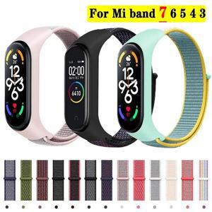 Xiaomi Mi Band 용 나일론 루프 스트랩 7 6 5 4 3 팔찌 Pulsera Correa Miband 손목 밴드 스포츠 시계
