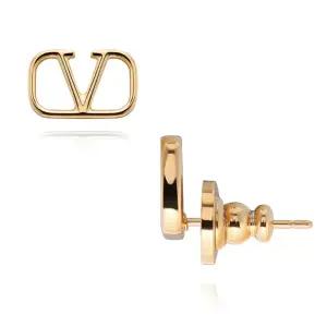 여성 가라바니 V로고 귀걸이(7W2J0G76 MET CS4)