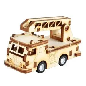 ( )소방차 우드프라모델 나무 3D 퍼즐 조립키트 모형 만들기 DIY 취미 장난감