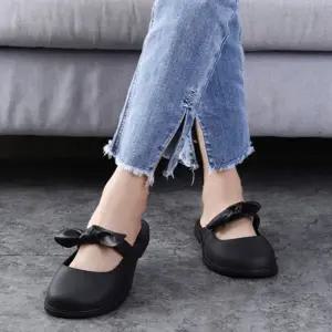 리본 캐주얼 신발 슈즈 실내화 여자 뮬슬리퍼 플랫