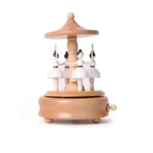 인테리어소품 빙글빙글 발레리나 원목 태엽 오르골
