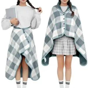 무릎 캠핑 입는 이불 차박 휴대용 미니 똑딱이 담요