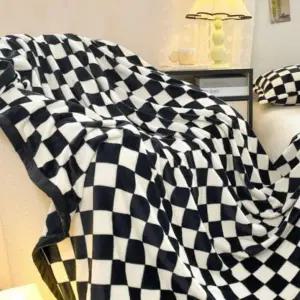 캠핑 차박 이불 극세사 체크 무릎 담요 70X100cm