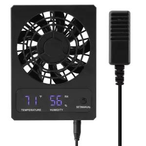 애완동물 사육 상자 파충류 탱크를 위한 환풍기 LED 디지털 온도계 및 습도 게이지 제습기 센서 습한 환경