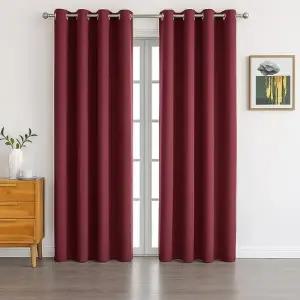 창문암막커튼 미드나잇 아일릿 암막커튼 2장 긴창 안방 거실 와인 침실암막커튼