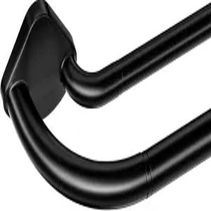 애비글티 더블 커튼봉 48~84인치 감싸기 창문용 확장형 방 어두워짐 드레이퍼봉 블랙