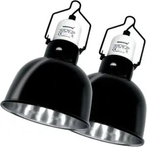 와조렙 파충류 조명 기구 2팩 5.5인치 딥 돔 램프 반사 바킹 열 전구 그늘막 수염 용 거북이 뱀 도마뱀