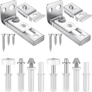 이중 접이식 도어 하드웨어 수리 키트 상단 및 하단 브래킷 피벗 가이드 휠이 있는 옷장 교체 부품 2세트