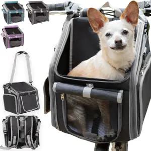 강아지 자전거 바구니 메쉬 창문 안전 끈 2개 부드러운 측면 작은 고양이를 위한 편안한 반려동물 캐리어