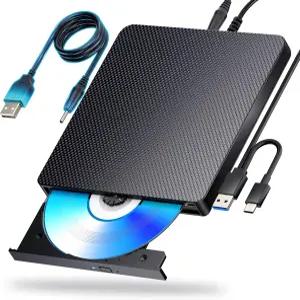 aelsoch 외장 블루레이 드라이브 플레이어 읽기/쓰기 호환 블러레이 버너 USB 3.0 / PC Windows 7-11 및