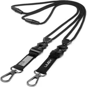 신분증 배지용 LIUGX 2팩 랜야드 퀵 릴리스 탈착식 버클이 있는 헤비 듀티 브레이크어웨이 금속 클립 원형