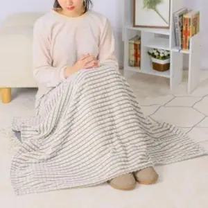 ( )EAS 모던체크 극세사 무릎담요 카키Brown차박담요