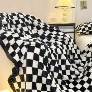 ( )극세사 체크 무릎 담요 차박 블랭킷 70X100cm