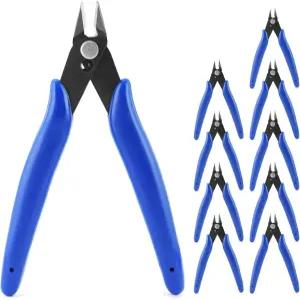 QWORK 소형 와이어 커터 10팩 170 마이크로 플러시 - 전자제품 모델 주얼리 제작용 5인치 대각선 커팅