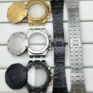 호환 멀티펑션 42MM 실버 블랙 로즈골드 시계 케이스 6핀 핸즈 오크 액세서리 파트 31.8mm 다이얼 VK63 쿼