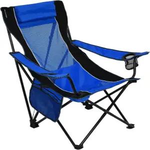 키자로 슬링 접이식 캠핑 의자 - 컵 홀더와 사이드 정리함 또는 쿨러가 내장된 이 야외 즐기세요 분리