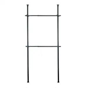 다올 기둥식 행거 2단 블랙 천장 기둥행거 트니행거