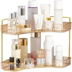 세스타티보 코너 욕실 카운터 정리함 욕실용 배니티 트레이 스킨케어 메이크업 선반 화장품 세면도구 로션