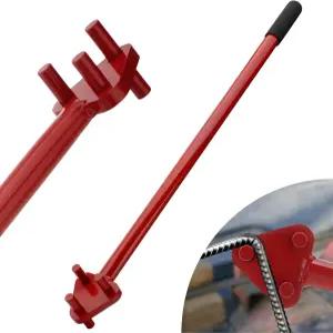 TRUCFUSION 수동 철근 굽힘 막대 도구 손으로 5/8인치 평평한 강철 빨간색으로 작동