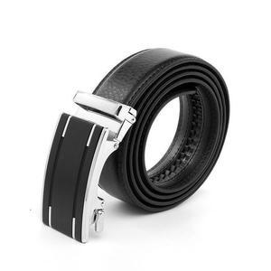 MZ_메탈블랙 자동버클 소가죽 벨트 남성정장벨트