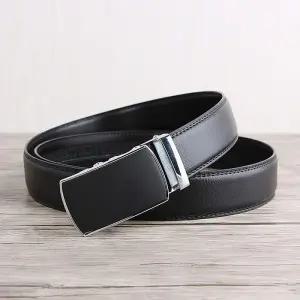 MZ_심플 자동벨트 블랙 길이조절 남성용 가죽벨트