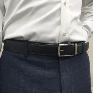 MZ_페이크 핀버클 가죽 자동벨트 블랙