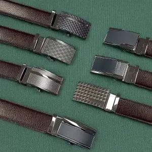 TBZ 국산 플럼도트 소가죽 자동벨트 클래식브라운 분리형