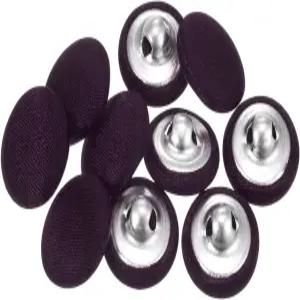 하핑턴 10개 24L 패브릭 천 커버 버튼 15mm 원형 금속 재봉 정장 드레스 블라우스 딥 퍼플