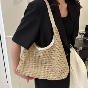 여성 라탄 숄더백 여름 휴양지 바캉스 가방 화이트