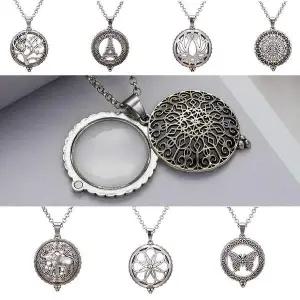 [오너클랜]TBZ 실버 돋보기 7종 배꽃 실버 코끼리 나비 노인 앤틱 목걸이