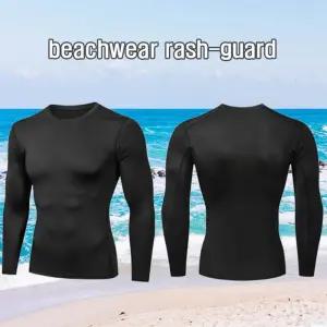 남자 래쉬가드 상의 블랙 몸매 가슴 커버 남성 수영복