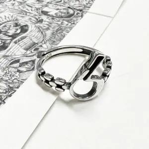 TBZ 925순은반지 리듬체이닝R383 프리사이즈 실버반지